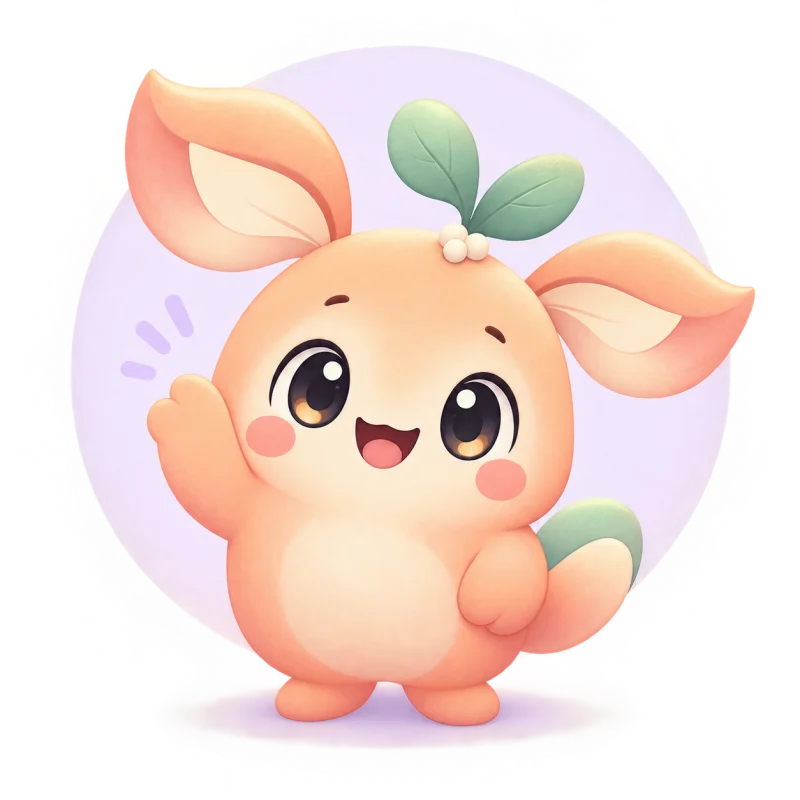 A round peach Lingo Pal smiling